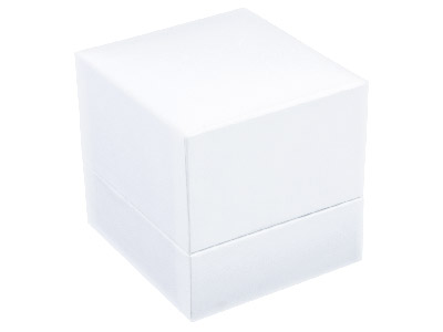 White Leatherette Ring Box - Standard Image - 2