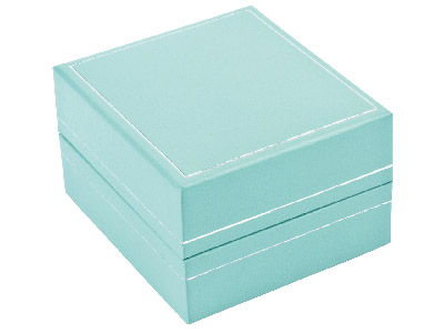 Turquoise Leatherette Stud Earring Box - Standard Image - 2