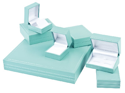 Turquoise Leatherette Stud Earring Box - Standard Image - 3