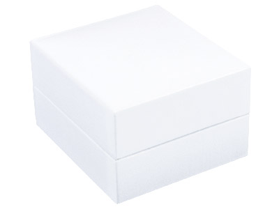White Leatherette Stud Earring Box - Standard Image - 2