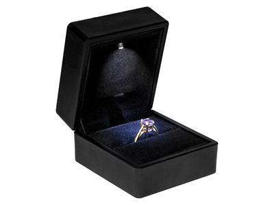 LED Black Jewellery Ring Box - Standard Image - 3