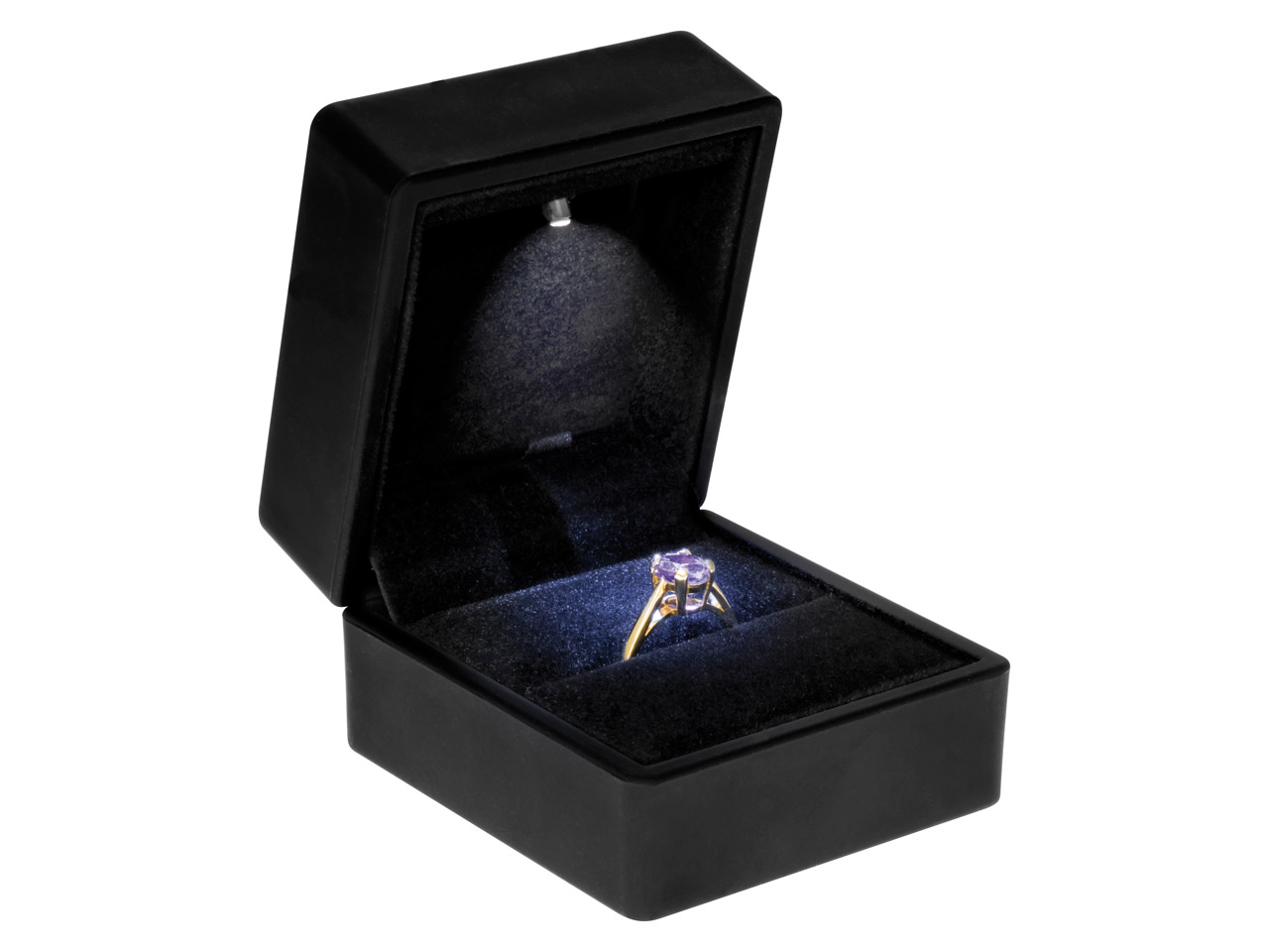 LED Black Jewellery Ring Box
