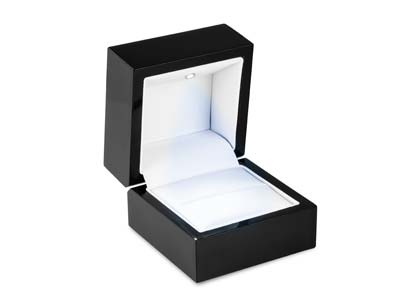 Black Wooden LED Ring Box - Standard Image - 1