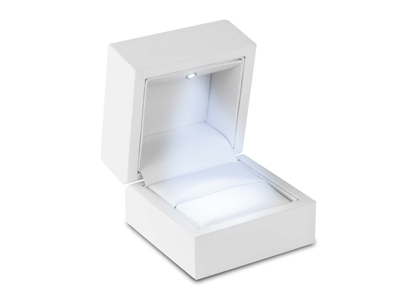 White Wooden LED Ring Box - cooksongold.com