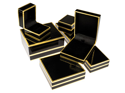 Black And Gold 2 Tone Earring Box - Standard Image - 3