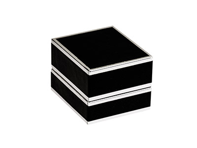 Black And Silver 2 Tone Ring Box - Standard Image - 2