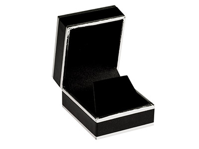 Black And Silver 2 Tone Earring Box - Standard Image - 1