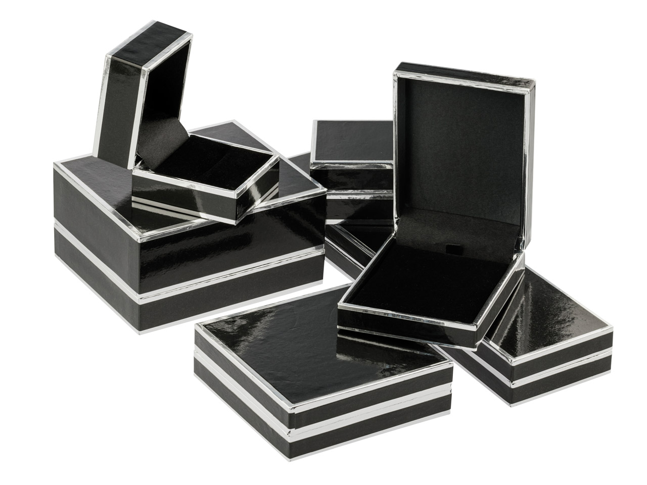 Black And Silver 2 Tone Earring Box - Standard Image - 3