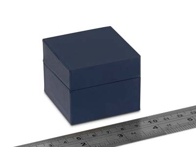 Premium Blue Soft Touch Ring Box - Standard Image - 3