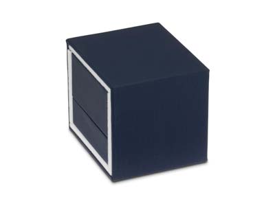 Premium Blue Soft Touch Ring Box - Standard Image - 4