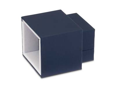 Premium Blue Soft Touch Ring Box - Standard Image - 5