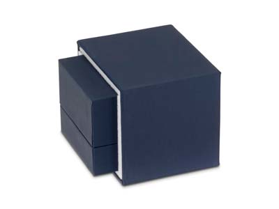 Premium Blue Soft Touch Ring Box - Standard Image - 6