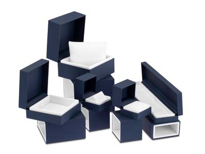 Premium Blue Soft Touch Ring Box - Standard Image - 8