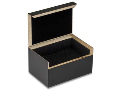 Black Seamless Double Ring/        Cufflink Box - Standard Image - 1