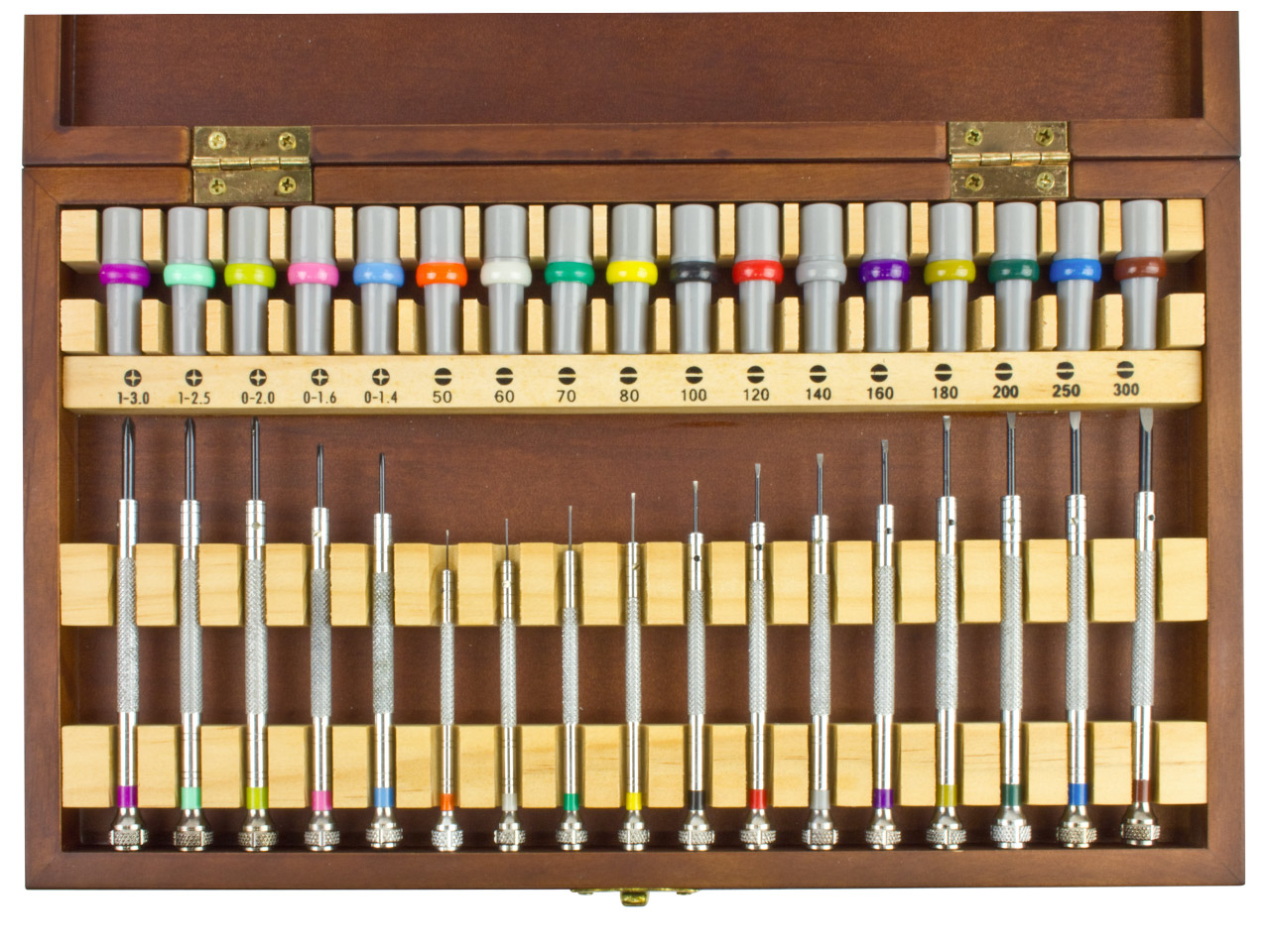 Screwdriver Set In Wooden Presentation Box For Watchmakers And Jewellers