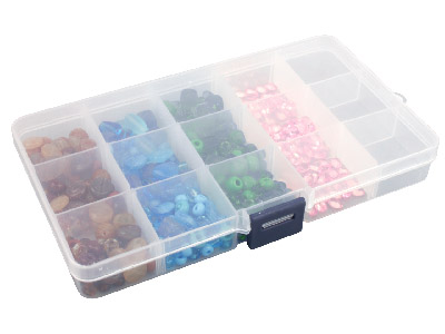 Plastic Organiser, 15 Compartment  Organiser, 17.5cm X 10.0cm X 2.2cm - Standard Image - 2