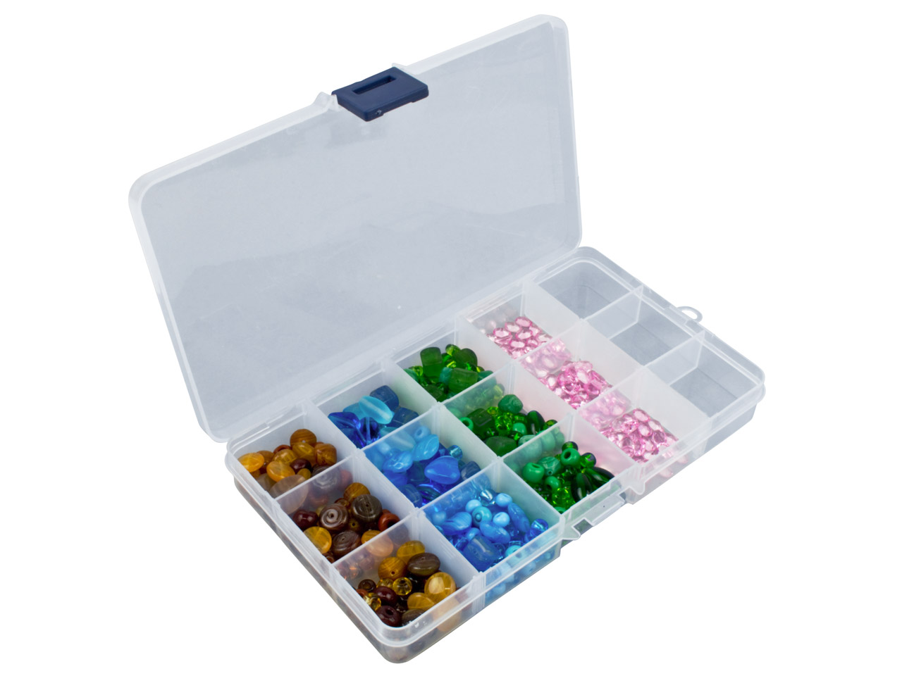 Plastic Organiser with 15 Compartments, 17.5 x 10 x 2.2cm - cooksongold.com