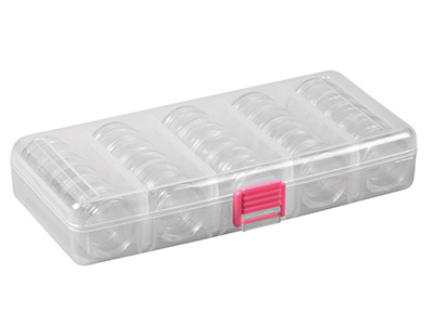 Set Of 25 Bead Storage Stack Jars  In A Clear Box - Standard Image - 2