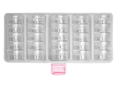Set Of 25 Bead Storage Stack Jars  In A Clear Box - Standard Image - 4