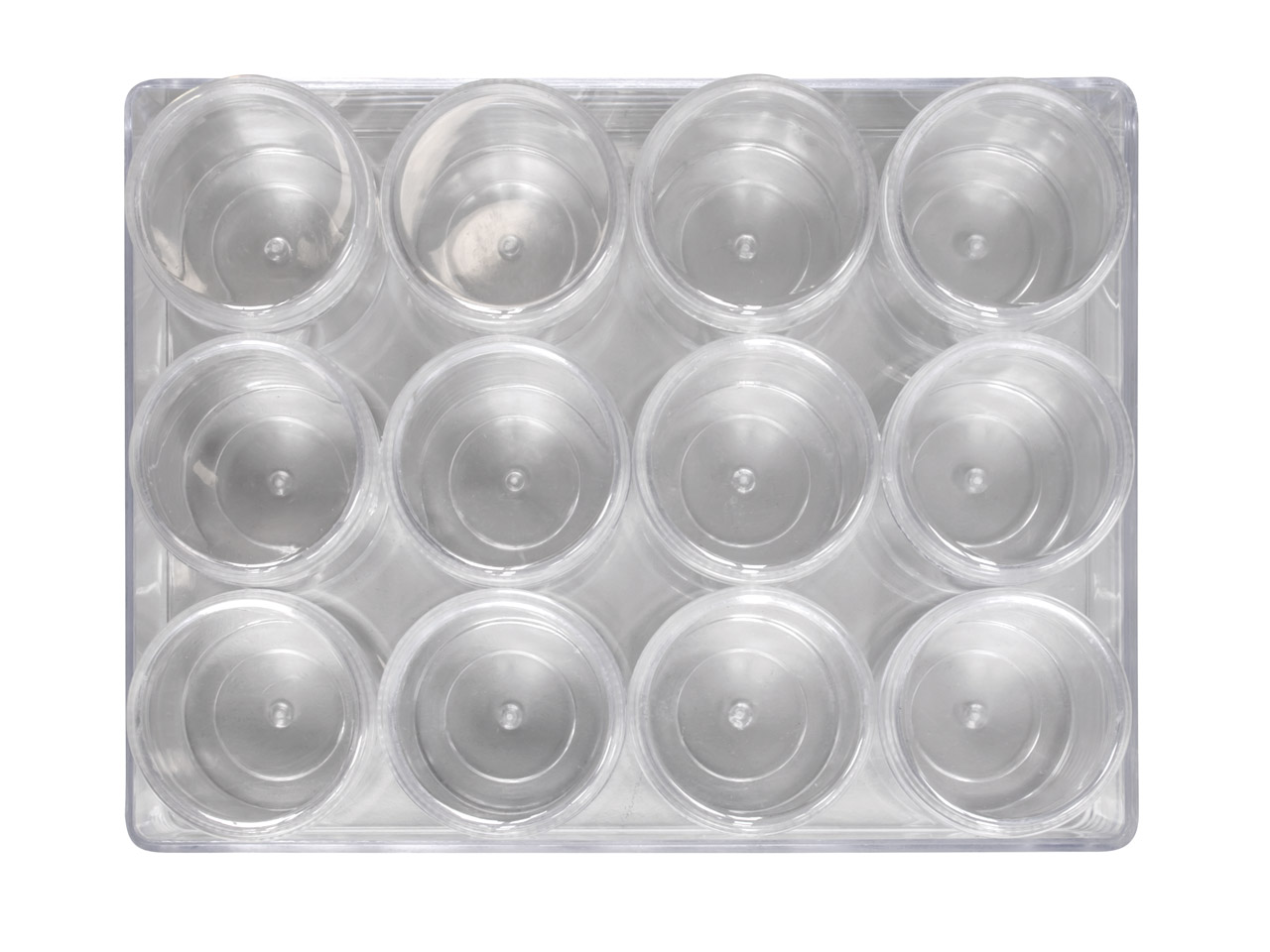 Clear Bead Storage Jar Set, 12 Large Jars In A Clear Box