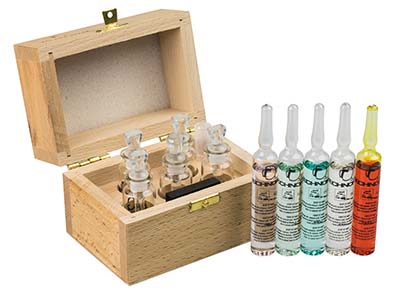 Technoflux Metal Test Kit With 5   Bottles And Synthetic Touch Stone  Un2031 Un3093