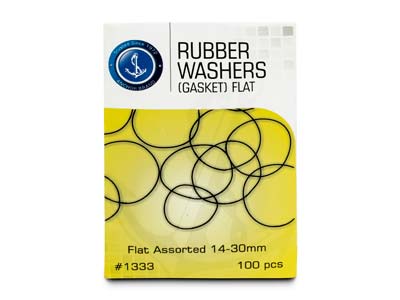 Flat Rubber Gaskets For Watches, 14 To 30mm Sizes, Pack of 100 - Standard Image - 1