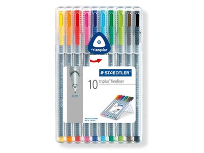 Staedtler Triplus Fineliner Pen Set Of 10 Colours - Standard Image - 3