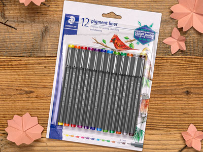 Staedtler Pigment Liner, 0.5mm, Set Of 12 In Assorted Colours - Standard Image - 2