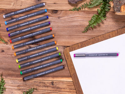 Staedtler Pigment Liner, 0.5mm, Set Of 12 In Assorted Colours - Standard Image - 3