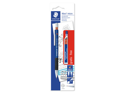 Staedtler Marsmicro Mechanical      Pencil, 0.5mm, HB, Blistercard With Free Leads - Standard Image - 2