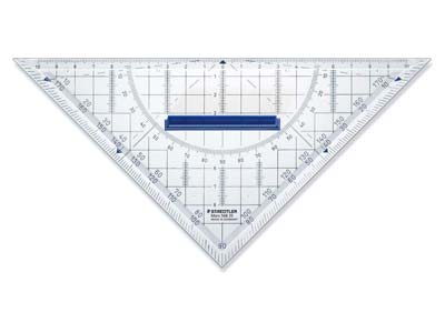 Staedtler Mars Geometry Set Square, 45 Degrees, 22cm Diagonal Length - Standard Image - 1