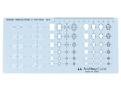 Technical Top View Ring Design     Template, Emerald And Pear Stones