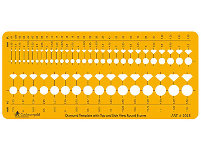 Diamond Template With Top View And Side View Round Stones - Standard Image - 1