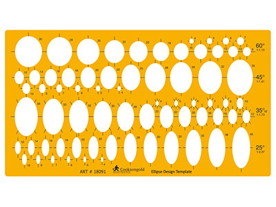 Ellipse Template For 25°, 35°, 45° And 60° Ovals - Standard Image - 1