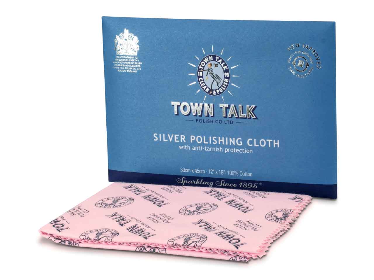 Town Talk Silver Cloth Large, 30cm X 45cm, Antitarnish, Trade Pack of