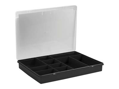 Wham Large Project Box Organiser   38x30x5cm 10 Compartments Black