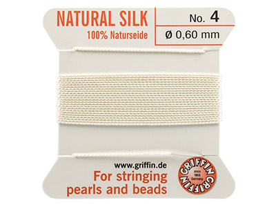 Griffin Silk Thread White, Size 4