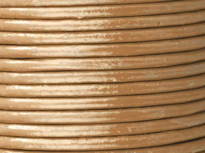 Natural Round Leather Cord 2mm     Diameter, 1 X 5 Metre Length - Standard Image - 2