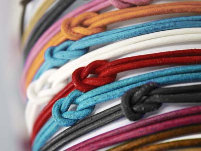 Marine Round Leather Cord, 2mm     Diameter, 3 X 1 Metre Lengths - Standard Image - 3