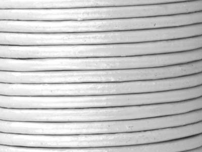 White Round Leather Cord, 2mm      Diameter, 3 X 1 Metre Lengths - Standard Image - 2