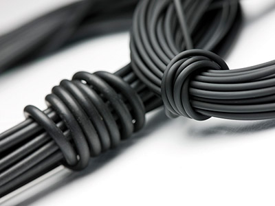 Black Rubber Round Cord 3.0mm X 10m