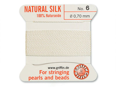 Griffin Silk Thread White, Size 6