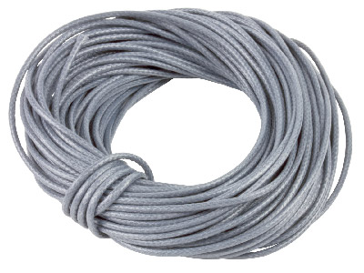 Waxed Beading Cord Grey 1mm Round X 10 Metres