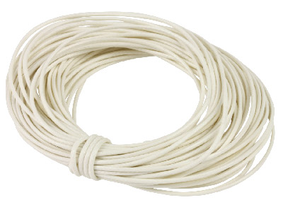 Waxed Beading Cord White 1mm Round X 10 Metres - Standard Image - 1
