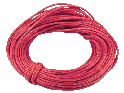 Waxed Beading Cord Red 1mm Round X 10 Metres - Standard Image - 1