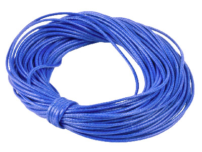 Waxed Beading Cord Blue 1mm Round X 10 Metres - Standard Image - 1