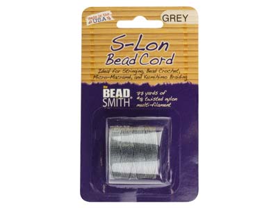 Beadsmith S-lon Bead Cord Grey Tex 210 Gauge #18 70m - Standard Image - 2