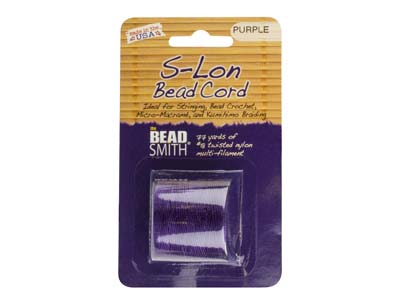 Beadsmith S-lon Bead Cord Purple   Tex 210 Gauge #18 70m - Standard Image - 2