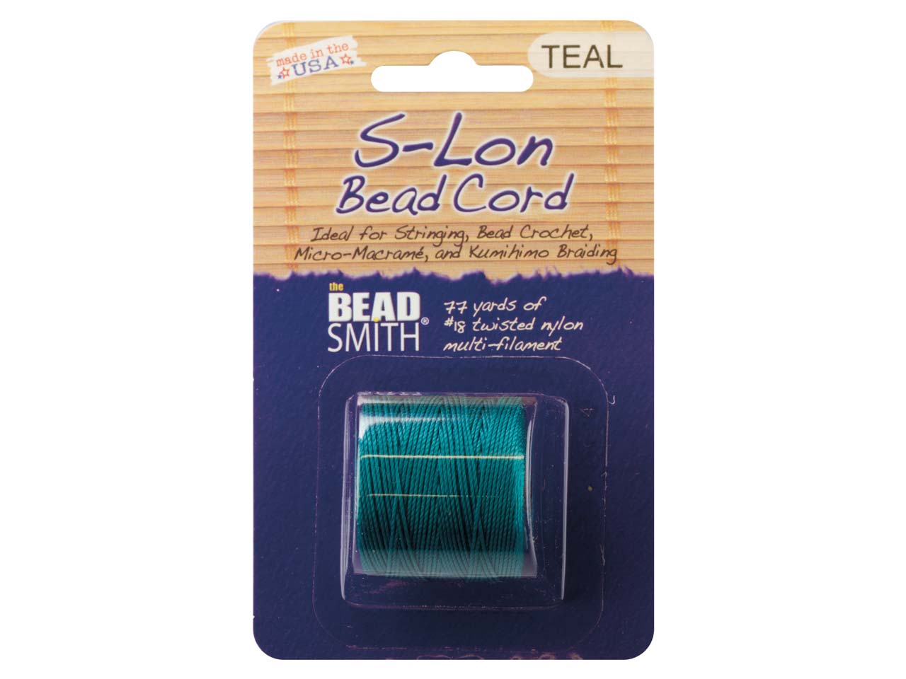 Beadsmith Slon Bead Cord Teal Tex 210 Gauge 18 70m