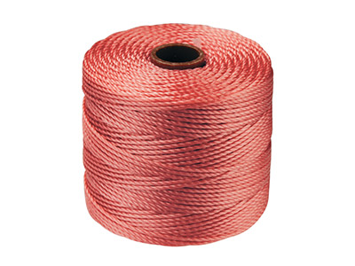 Beadsmith S-lon Bead Cord Coral Tex 210 Gauge 18 70m